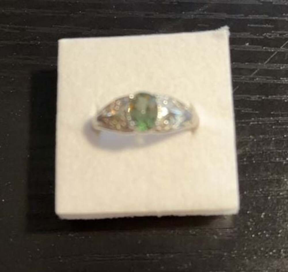 D'Joy Andranomaro Green Apatite Stone Sterling Silver Filigree Ring